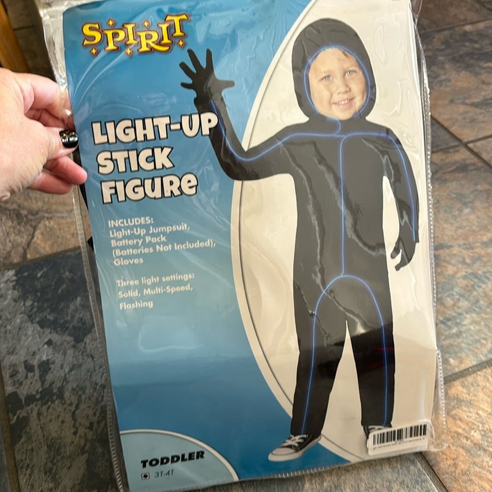 Light up stick figure costume.